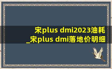 宋plus dmi2023油耗_宋plus dmi落地价明细